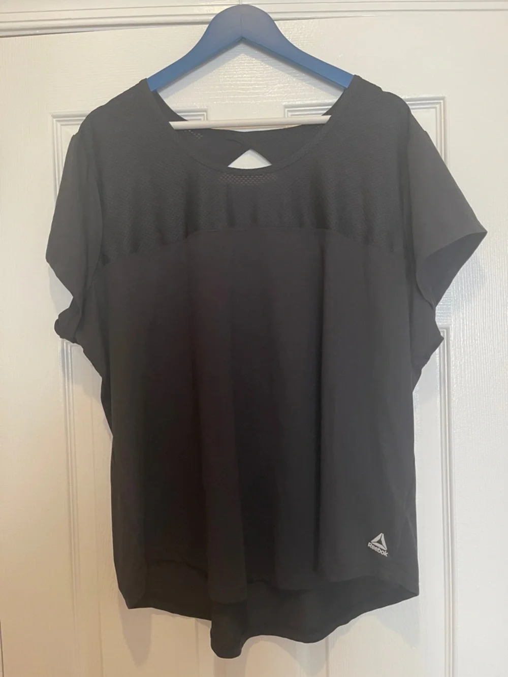 Reebok Short-Sleeve Scoop Neck Tops in Hot Pink and Black - Picture 7 of 12
